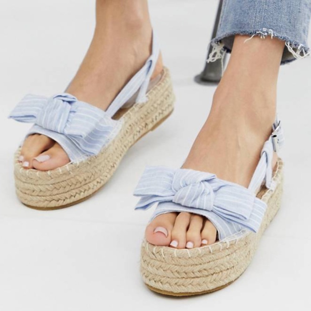 🎀 Bow Flatform Espadrille Sandals